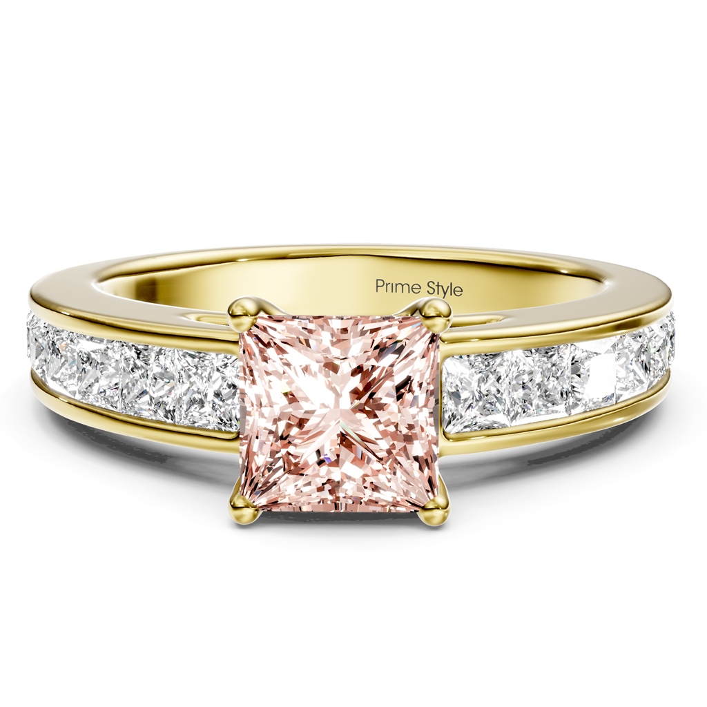 2.25-5.25 CT Princess Cut Fancy Pink Diamonds - Engagement Ring