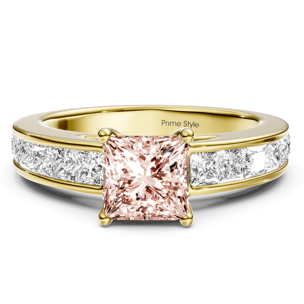 2.25 - 5.25 CT Princess Cut Fancy Pink Diamonds - Engagement Ring - Primestyle.com