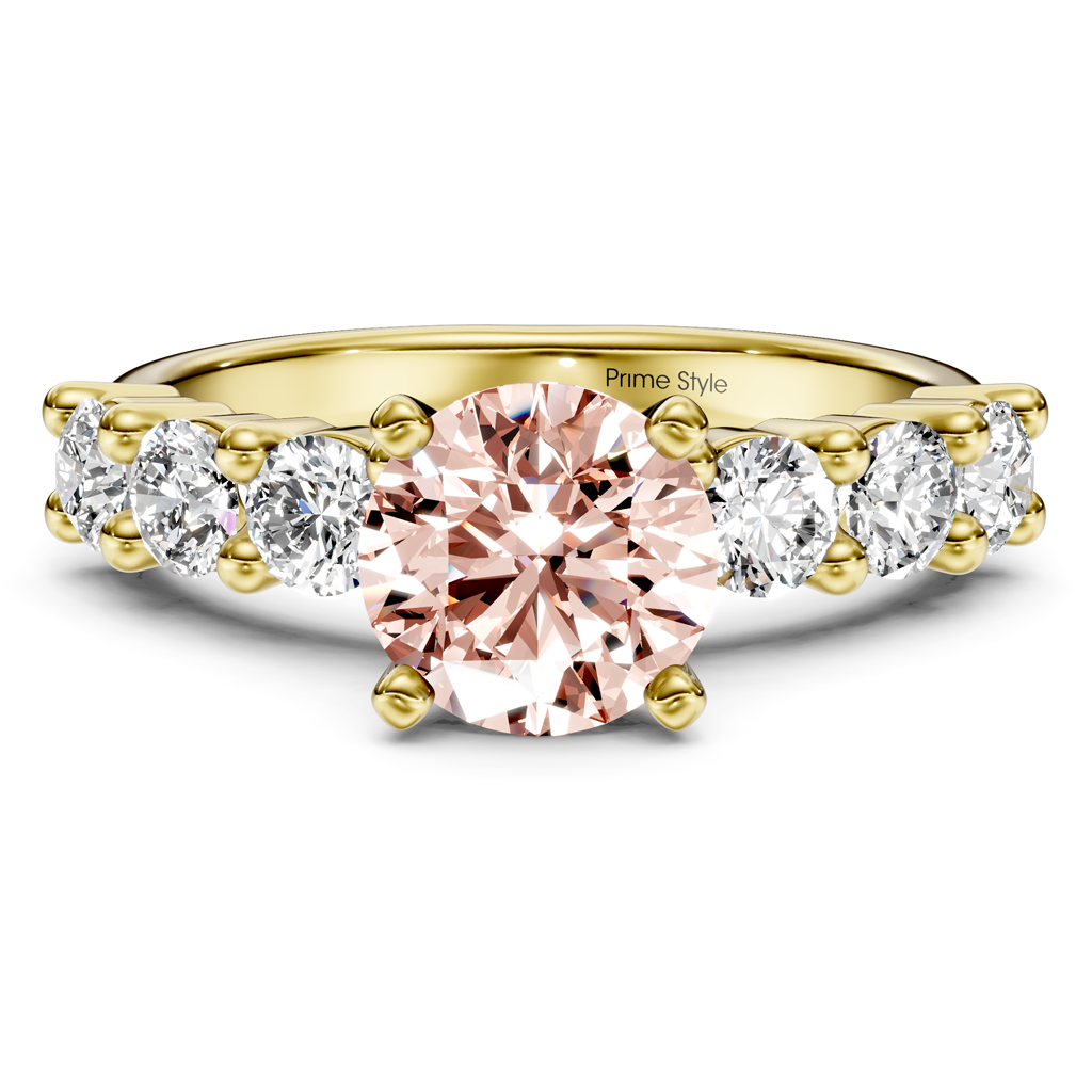 1.90-4.90 CT Round Cut Fancy Pink Diamonds - Engagement Ring