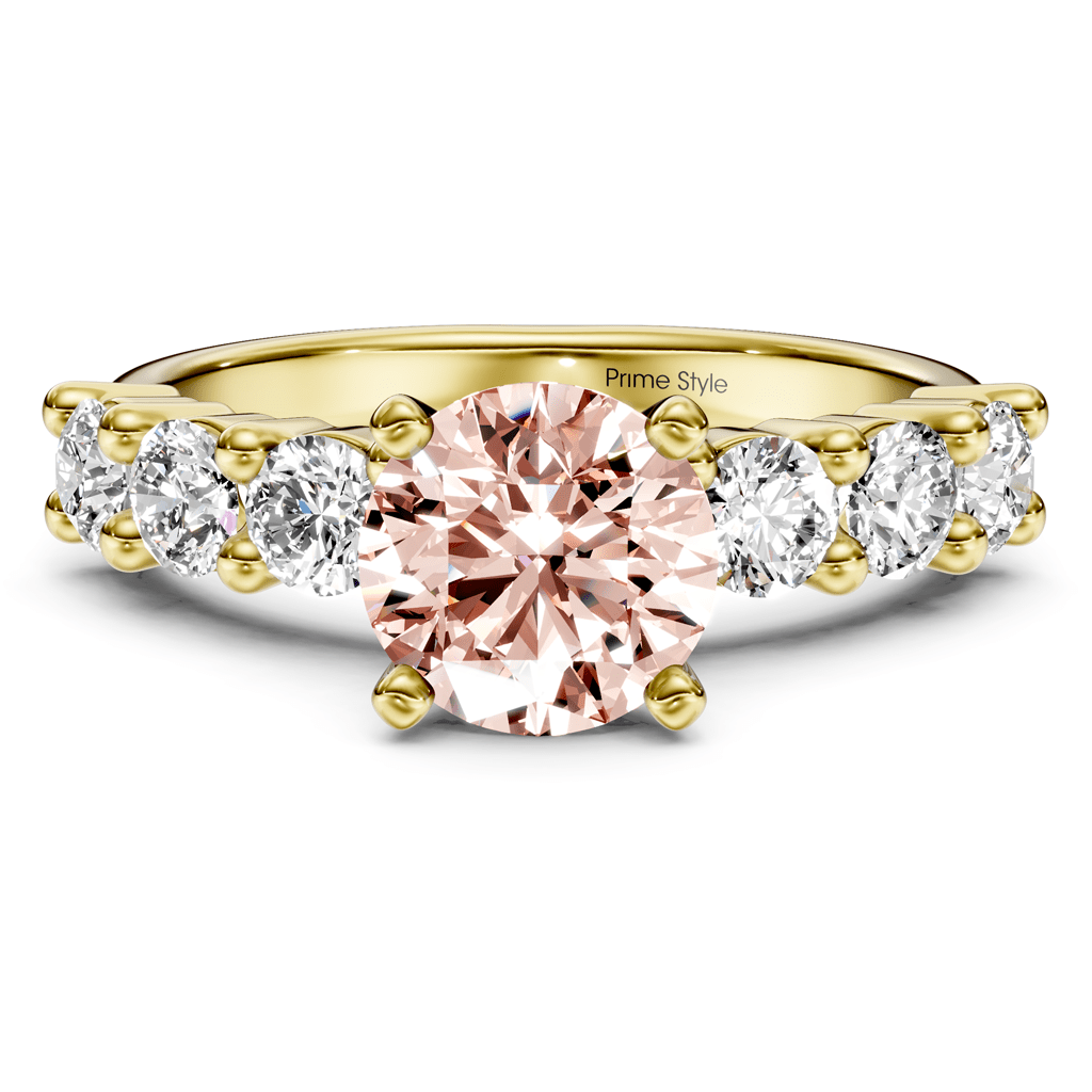 1.90 - 4.90 CT Round Cut Fancy Pink Diamonds - Engagement Ring - Primestyle.com