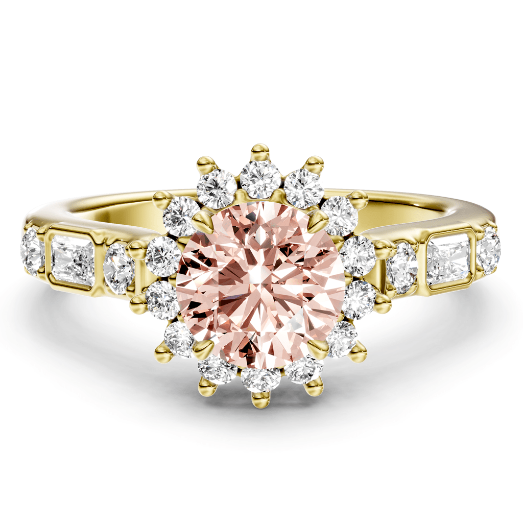 1.57 - 4.57 CT Radiant & Round Cut Fancy Pink Diamonds - Engagement Ring - Primestyle.com