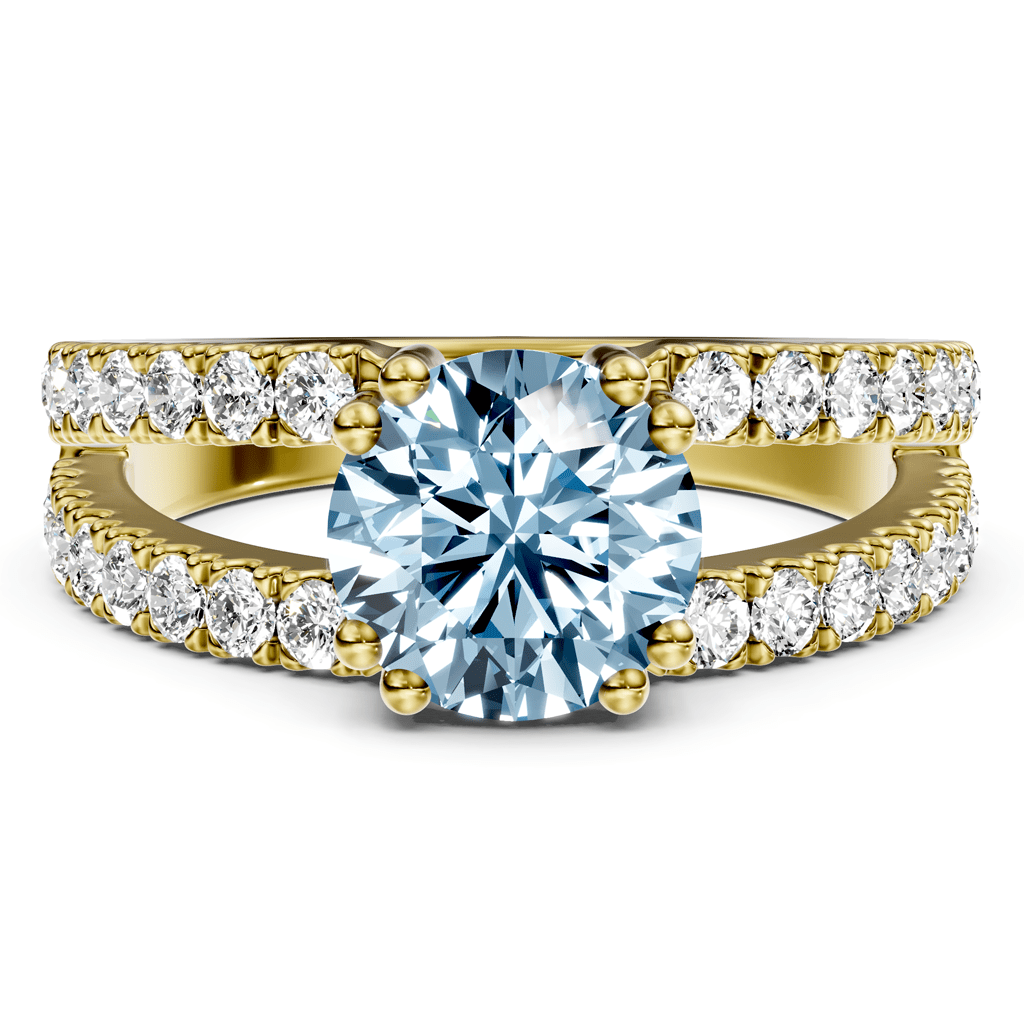 1.70-4.70 CT Round Cut Fancy Blue Diamonds - Engagement Ring