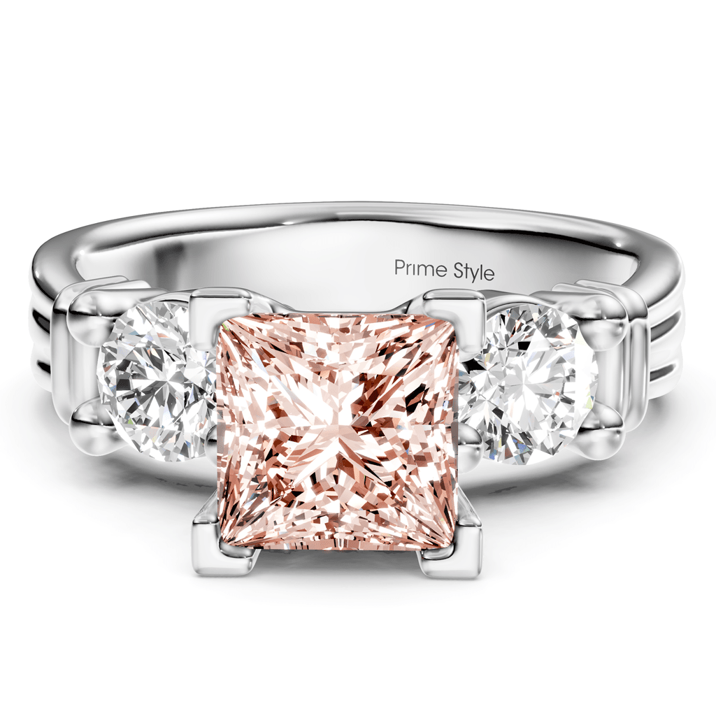 1.50 - 4.50 CT Princess & Round Cut Fancy Pink Diamonds - Engagement Ring - Primestyle.com