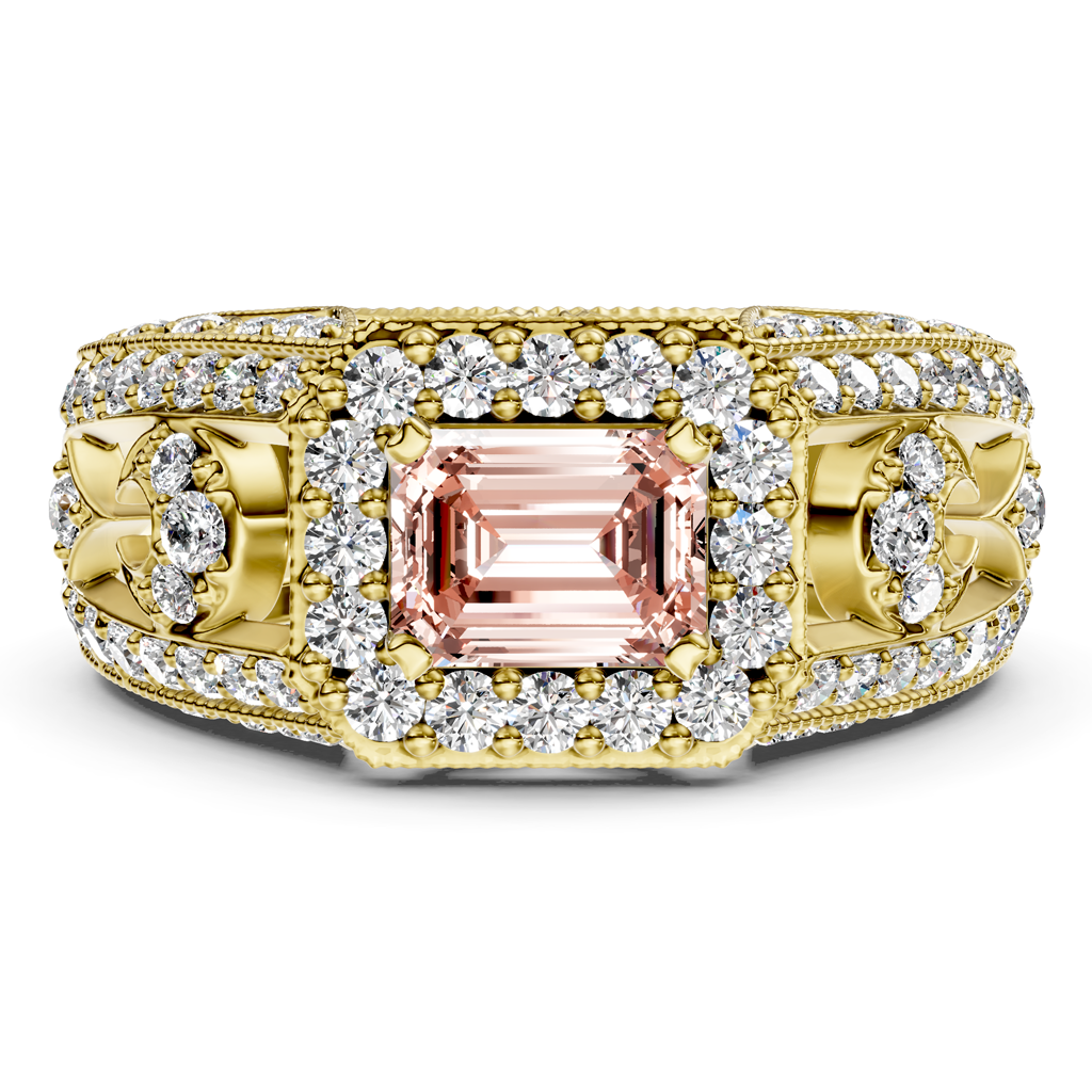 1.95-4.95 CT Emerald & Round Cut Fancy Pink Diamonds - Engagement Ring