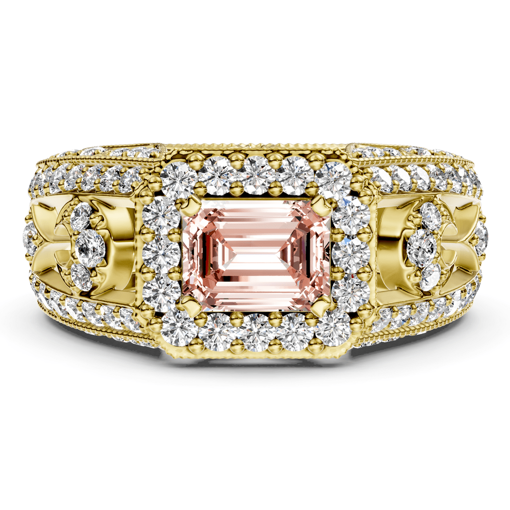 1.95-4.95 CT Emerald & Round Cut Fancy Pink Diamonds - Engagement Ring