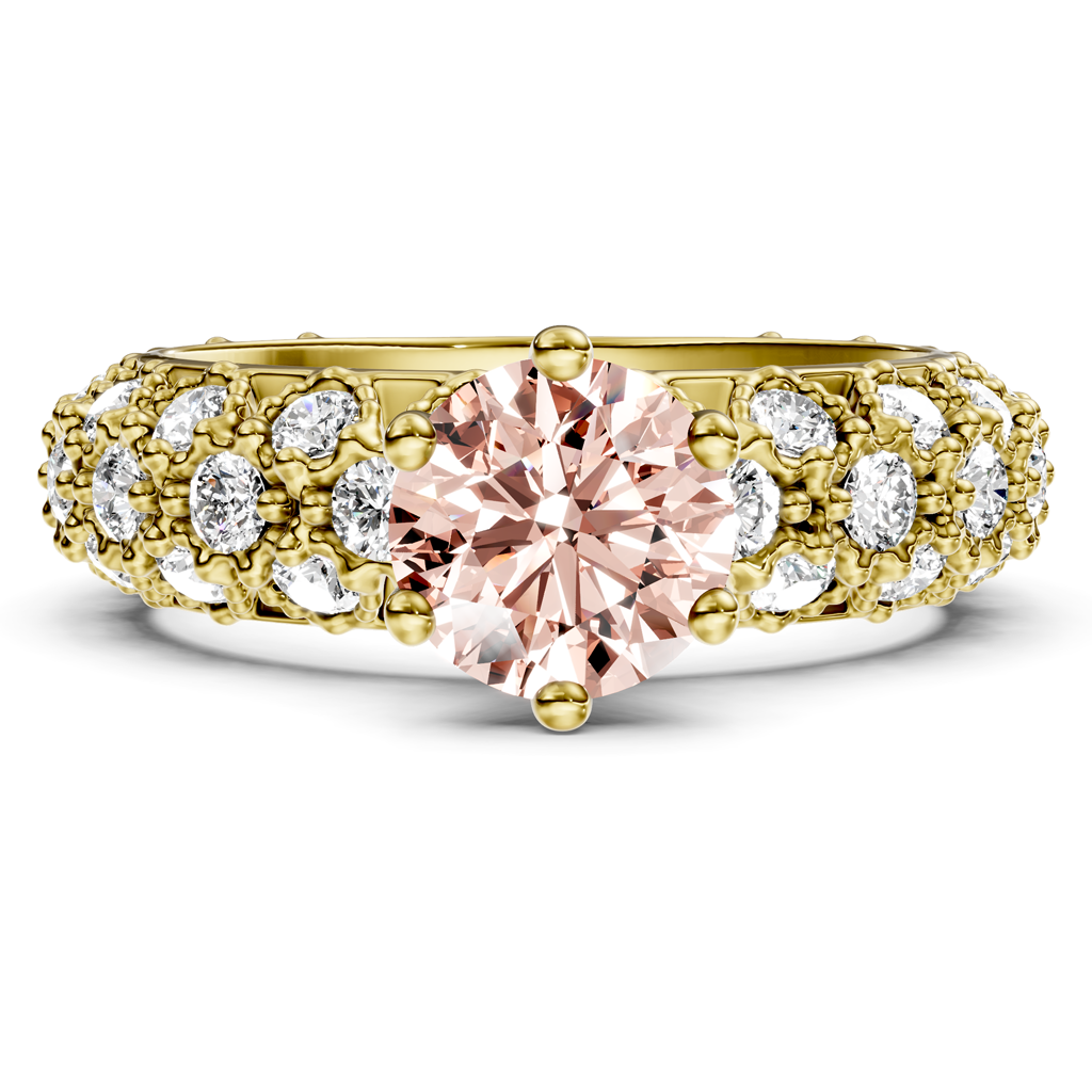 2.50-5.50 CT Round Cut Fancy Pink Diamonds - Engagement Ring