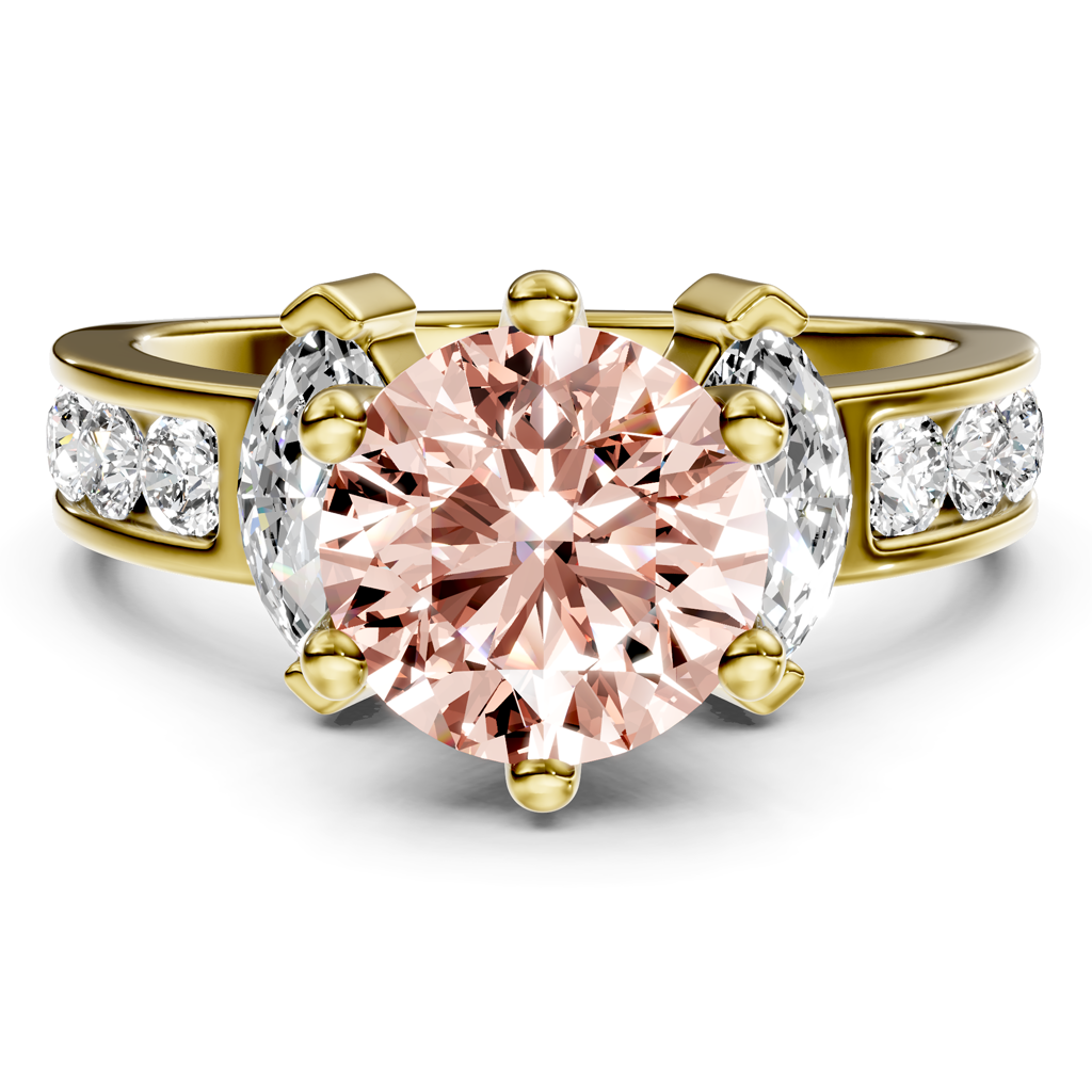 1.85-4.85 CT Marquise & Round Cut Fancy Pink Diamonds - Engagement Ring