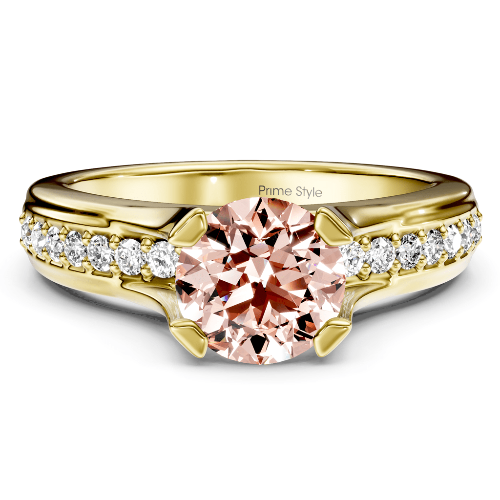 1.25 - 4.25 CT Round Cut Fancy Pink Diamonds - Engagement Ring - Primestyle.com