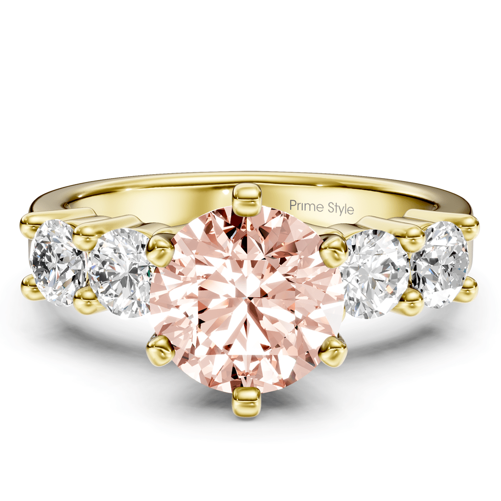 1.60 - 4.60 CT Round Cut Fancy Pink Diamonds - Engagement Ring - Primestyle.com