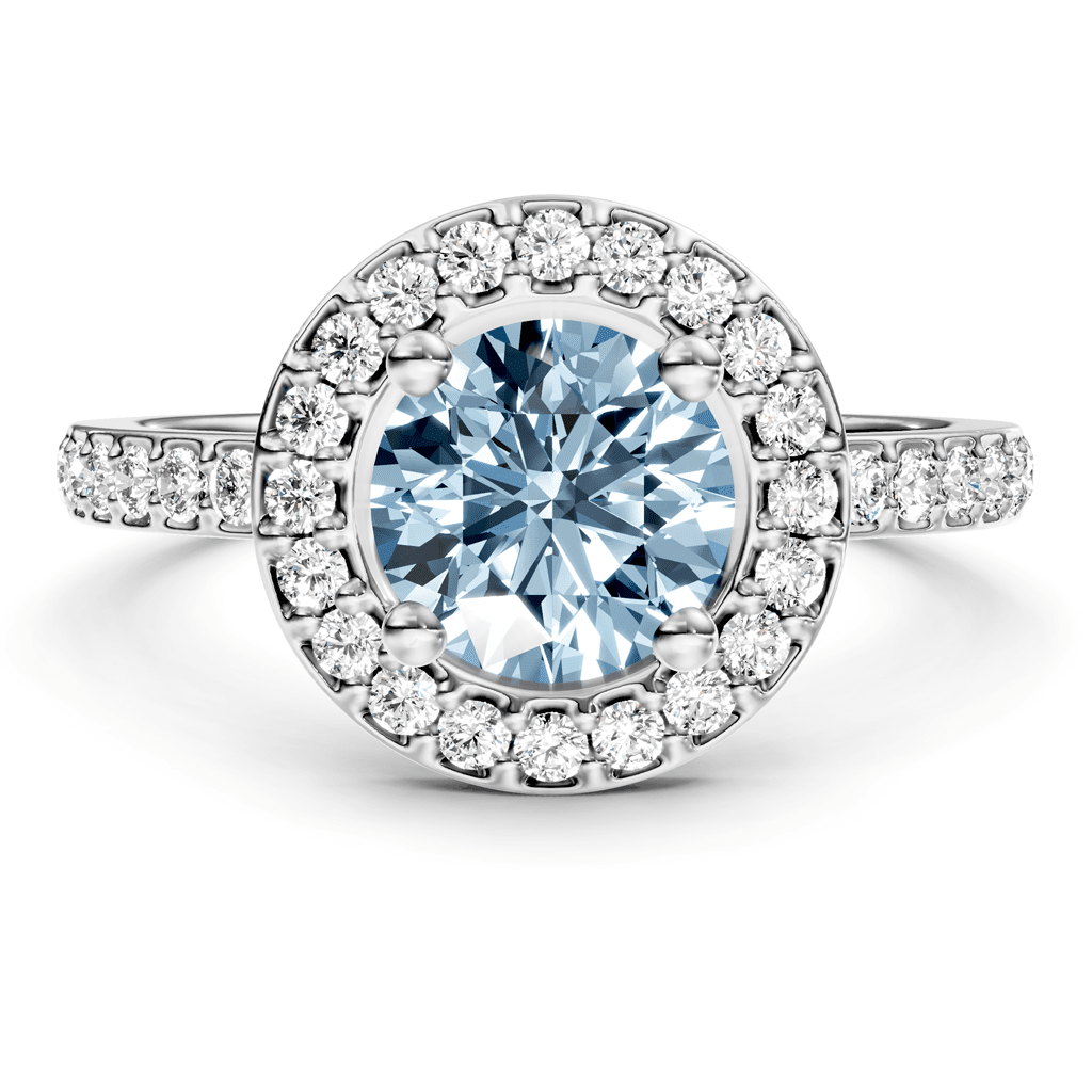1.35 - 4.35 CT Round Cut Fancy Blue Diamonds - Engagement Ring - Primestyle.com