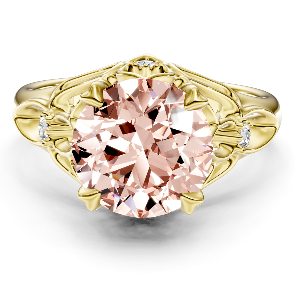 1.07-4.07 CT Round Cut Fancy Pink Diamonds - Engagement Ring