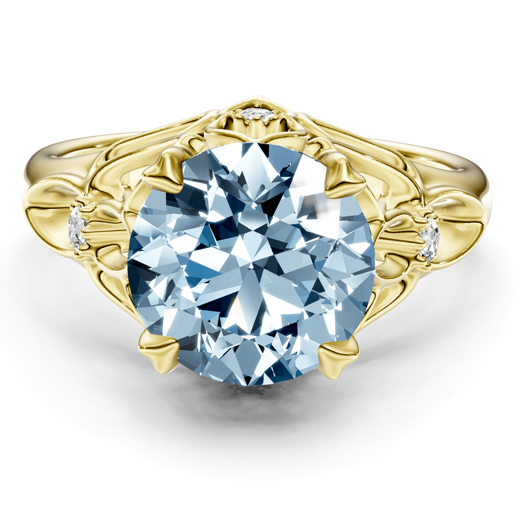 1.07 - 4.07 CT Round Cut Fancy Blue Diamonds - Engagement Ring - Primestyle.com