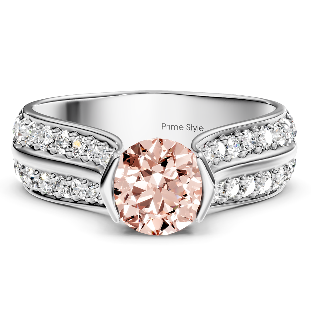 1.65-4.65 CT Round Cut Fancy Pink Diamonds - Engagement Ring