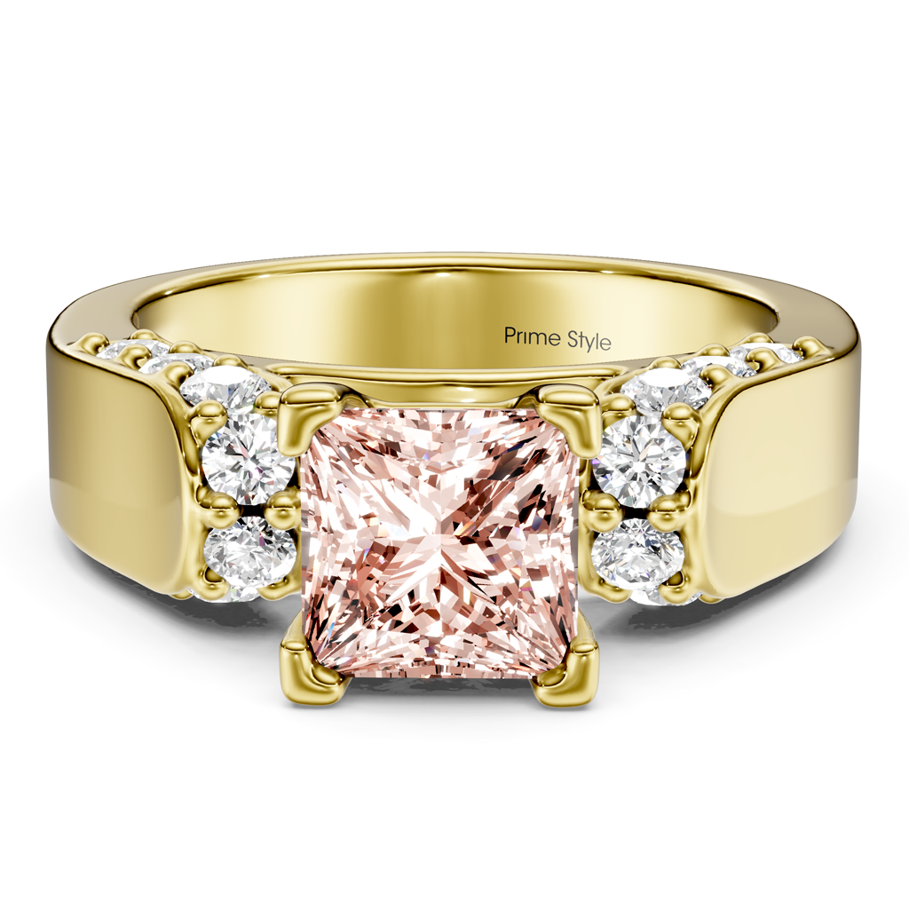 1.65-4.65 CT Princess & Round Cut Fancy Pink Diamonds - Engagement Ring