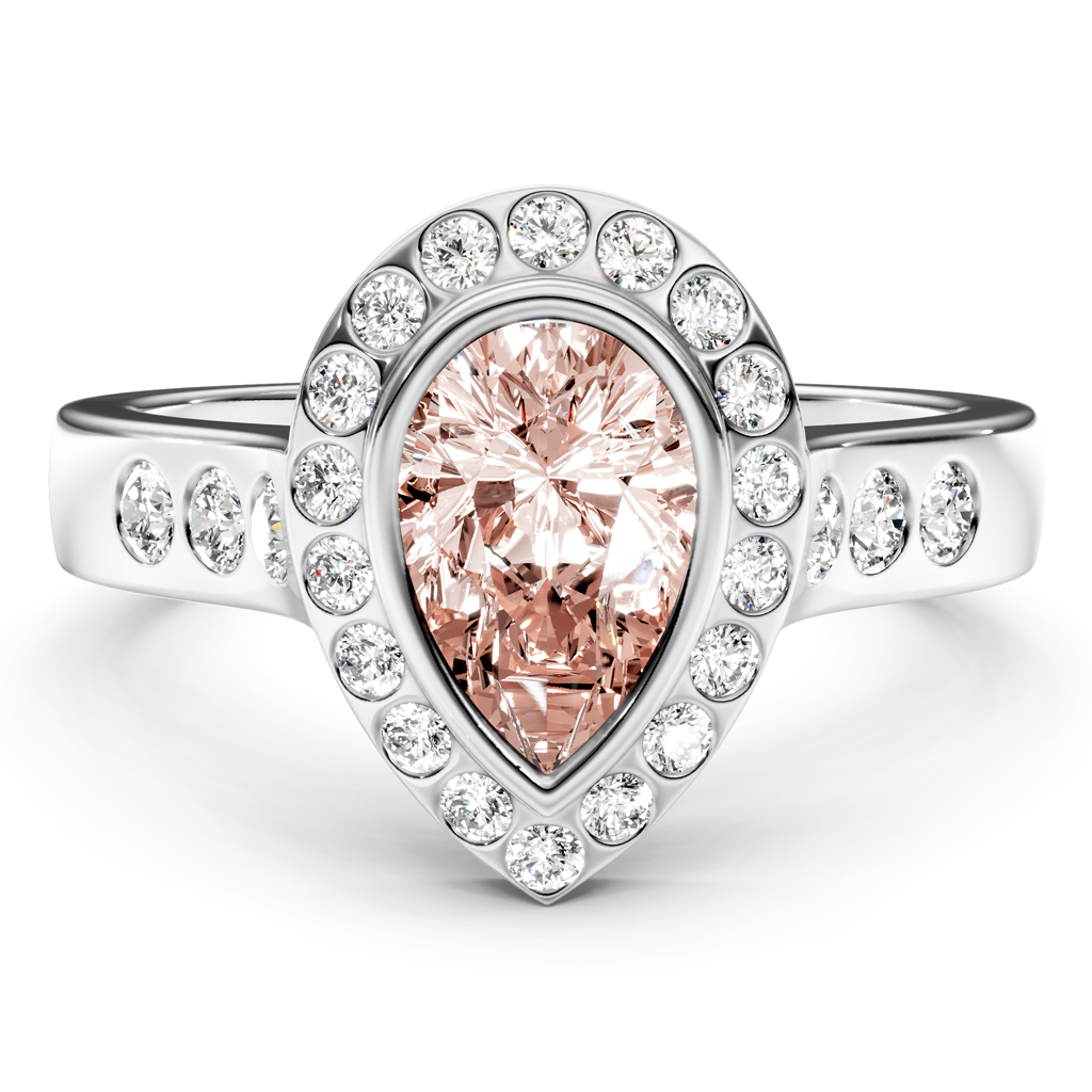1.38-4.38 CT Pear & Round Cut Fancy Pink Diamonds - Engagement Ring