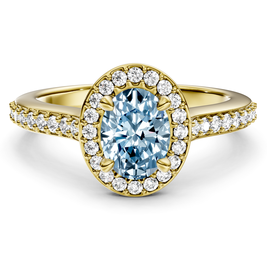 1.30-4.30 CT Marquise & Round Cut Fancy Blue Diamonds - Engagement Ring