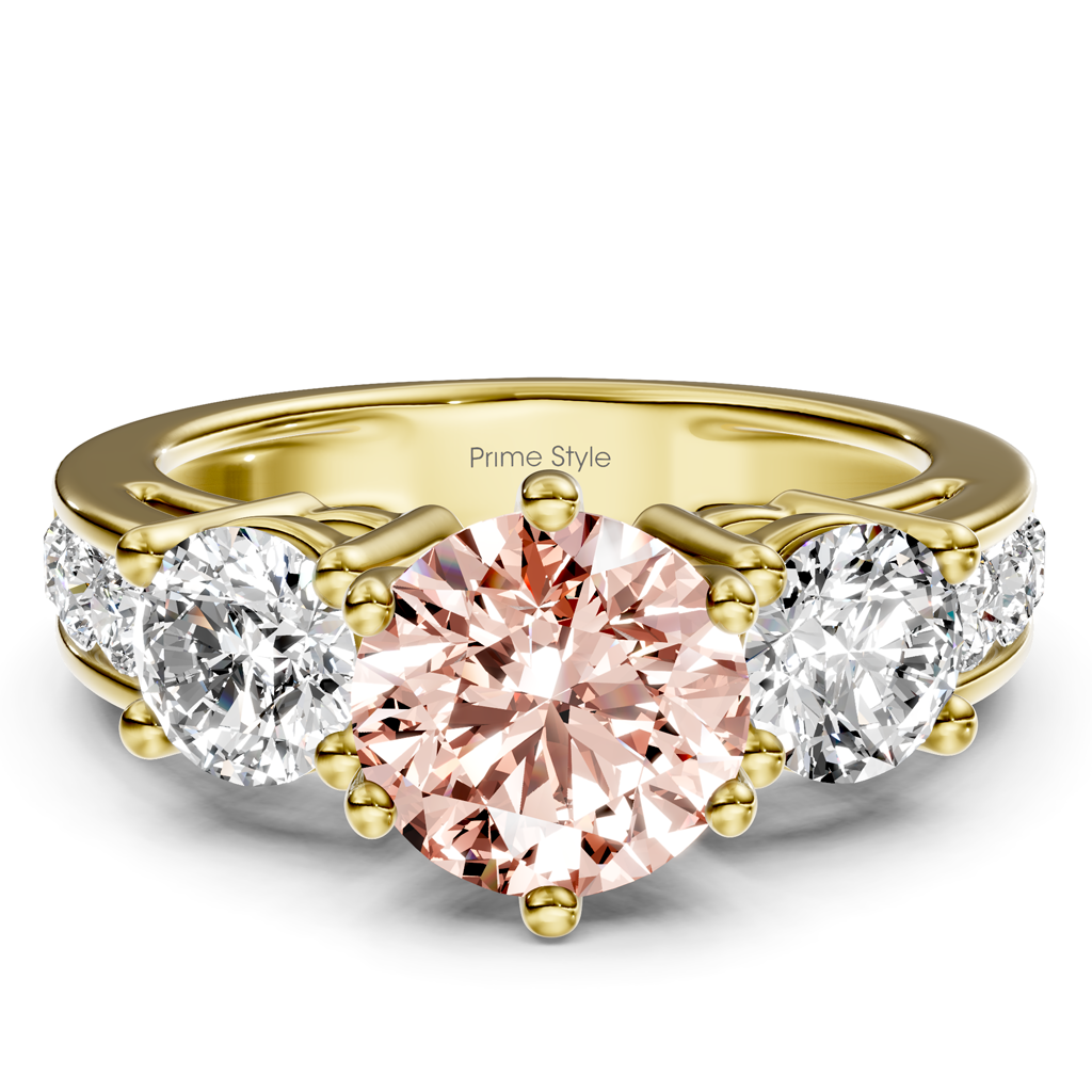1.80-4.80 CT Princess & Round Cut Fancy Pink Diamonds - Engagement Ring