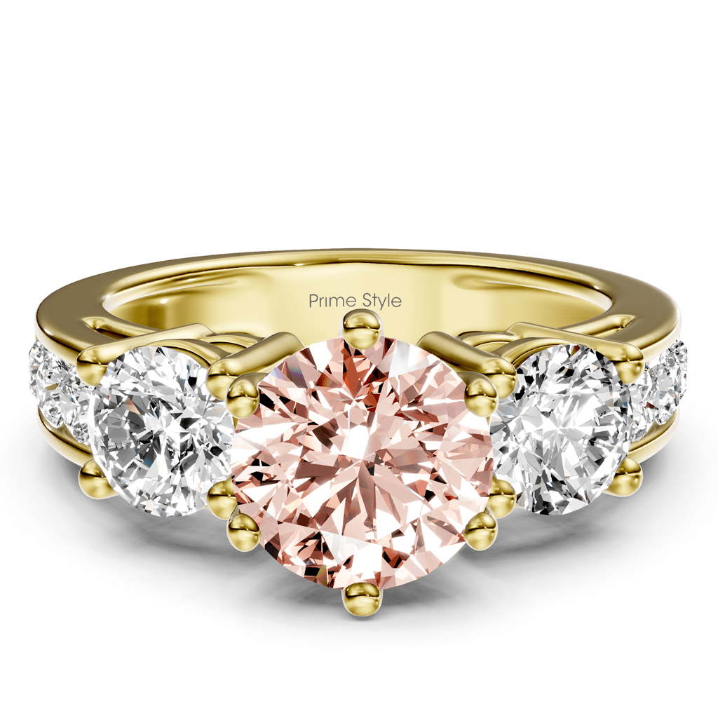 1.80 - 4.80 CT Princess & Round Cut Fancy Pink Diamonds - Engagement Ring - Primestyle.com