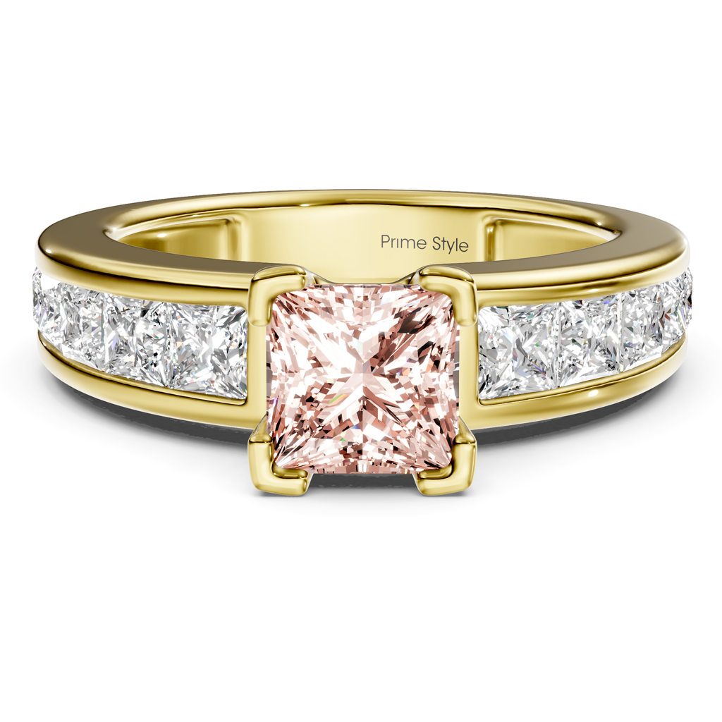 2.20-5.20 CT Princess Cut Fancy Pink Diamonds - Engagement Ring