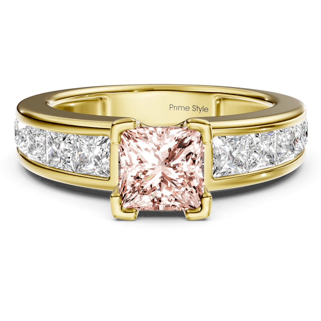 2.20 - 5.20 CT Princess Cut Fancy Pink Diamonds - Engagement Ring - Primestyle.com