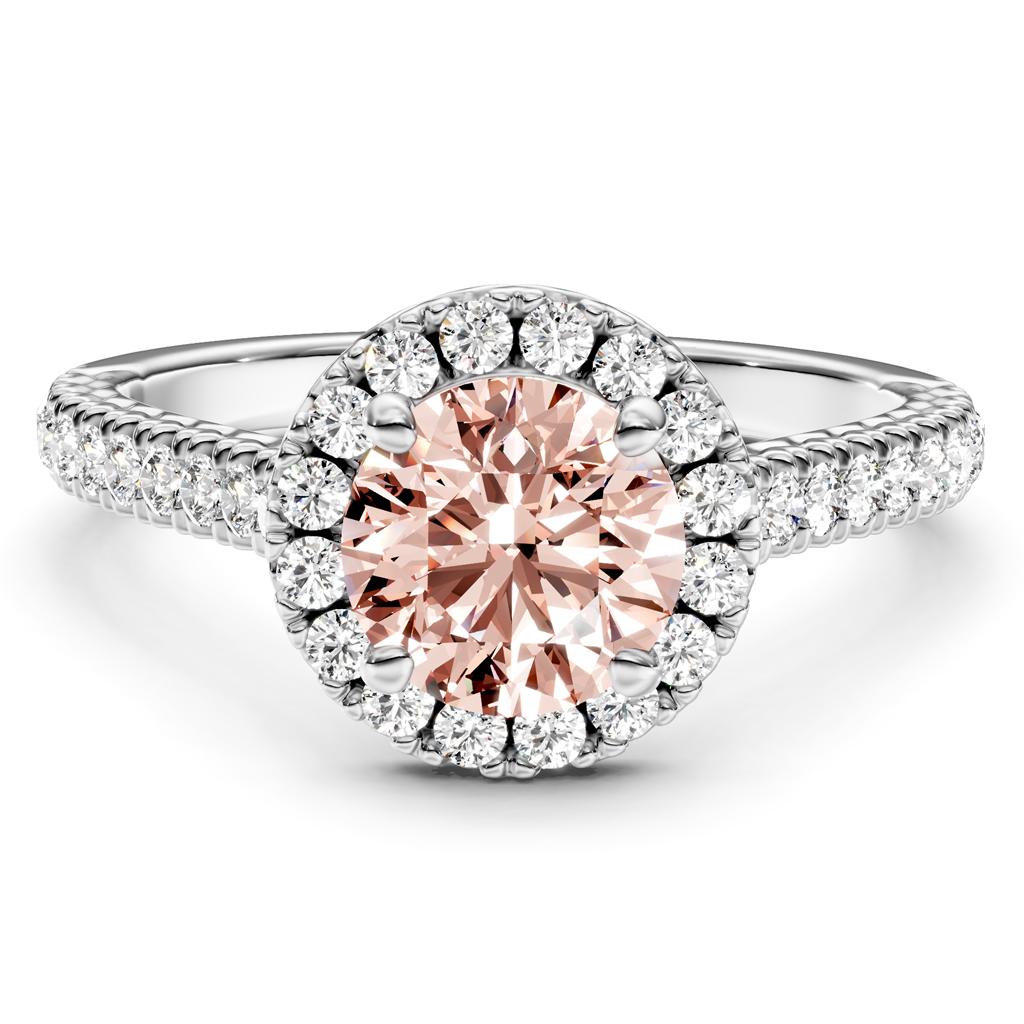 1.45-4.45 CT Round Cut Fancy Pink Diamonds - Engagement Ring