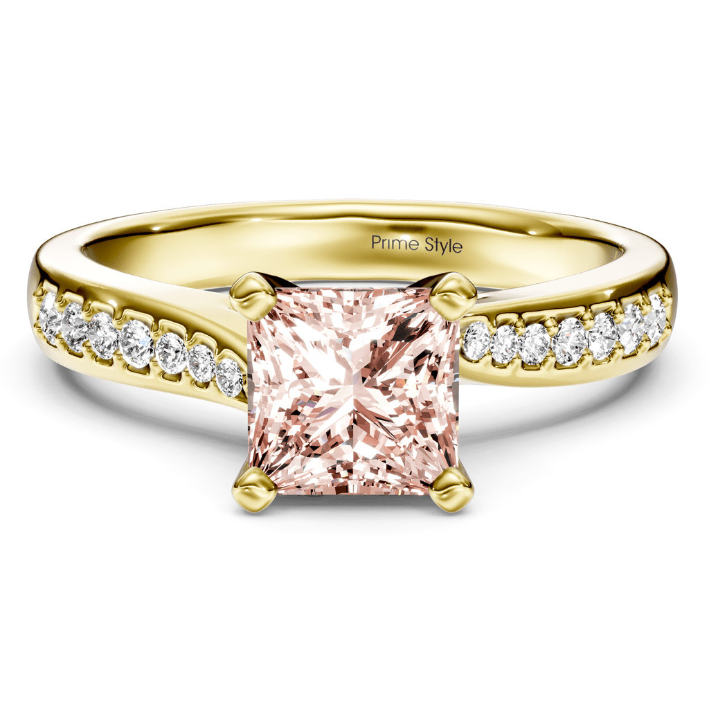 1.15 - 4.15 CT Princess & Round Cut Fancy Pink Diamonds - Engagement Ring - Primestyle.com