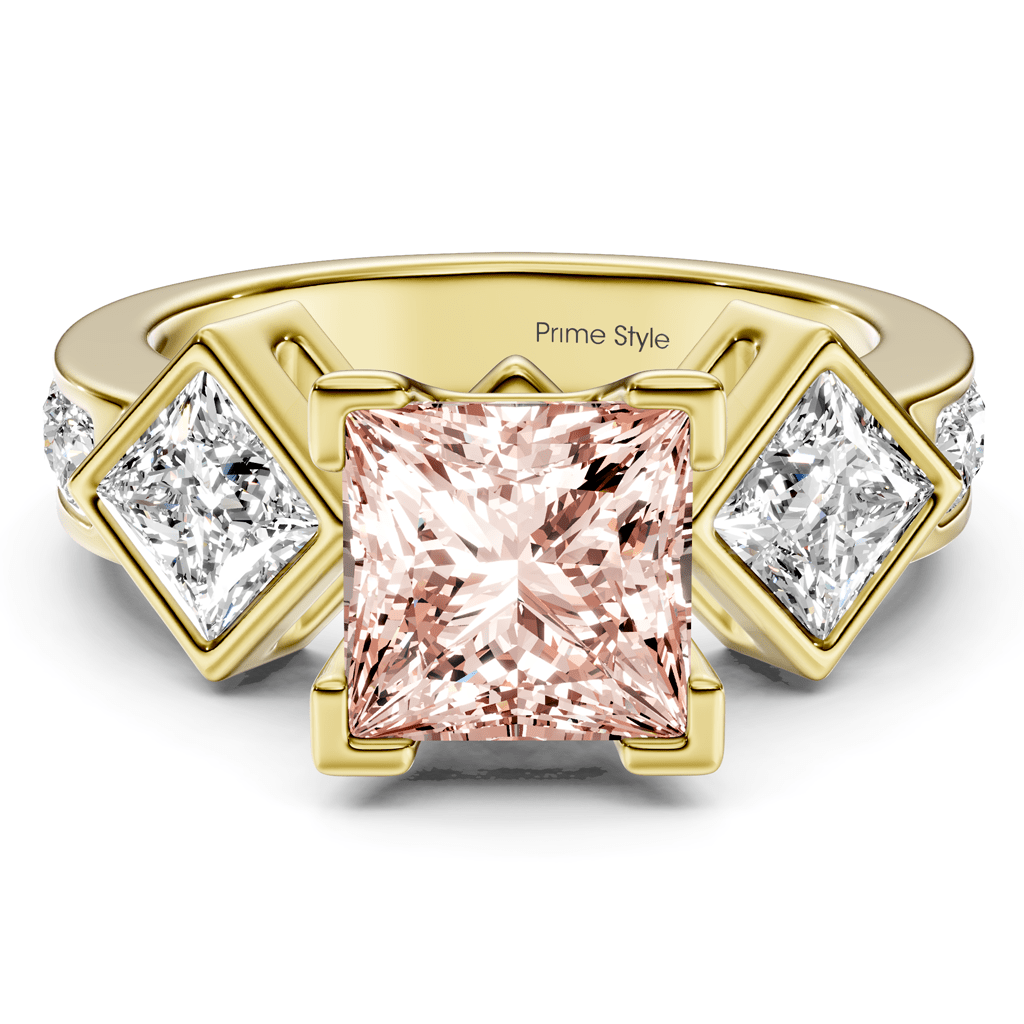 2.20 - 5.20 CT Princess & Round Cut Fancy Pink Diamonds - Engagement Ring - Primestyle.com
