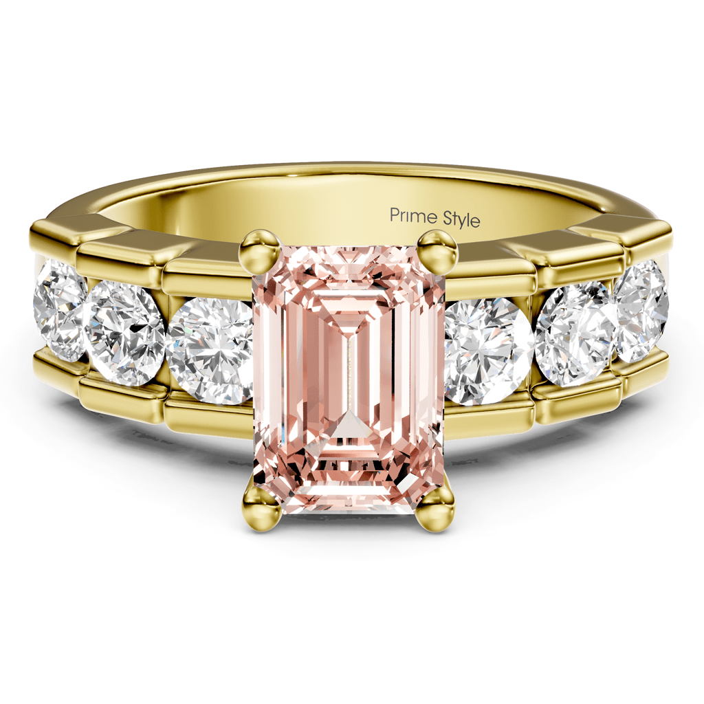 1.85 - 4.85 CT Princess & Round Cut Fancy Pink Diamonds - Engagement Ring - Primestyle.com