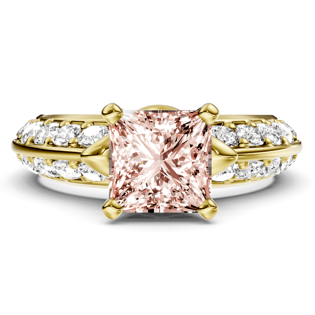 1.65-4.65 CT Princess & Round Cut Fancy Pink Diamonds - Engagement Ring