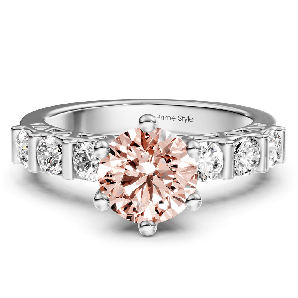 1.60 - 4.60 CT Round Cut Fancy Pink Diamonds - Engagement Ring - Primestyle.com