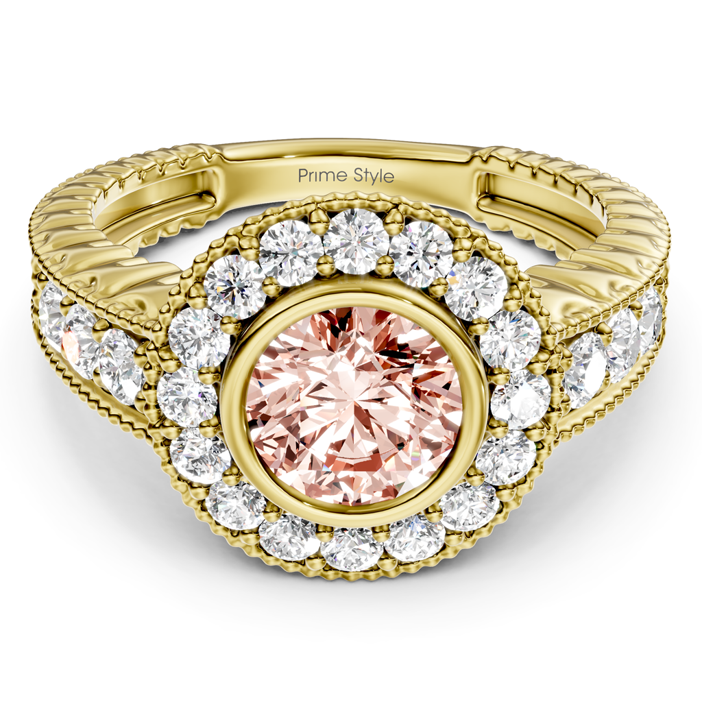 1.50-4.50 CT Round Cut Fancy Pink Diamonds - Engagement Ring