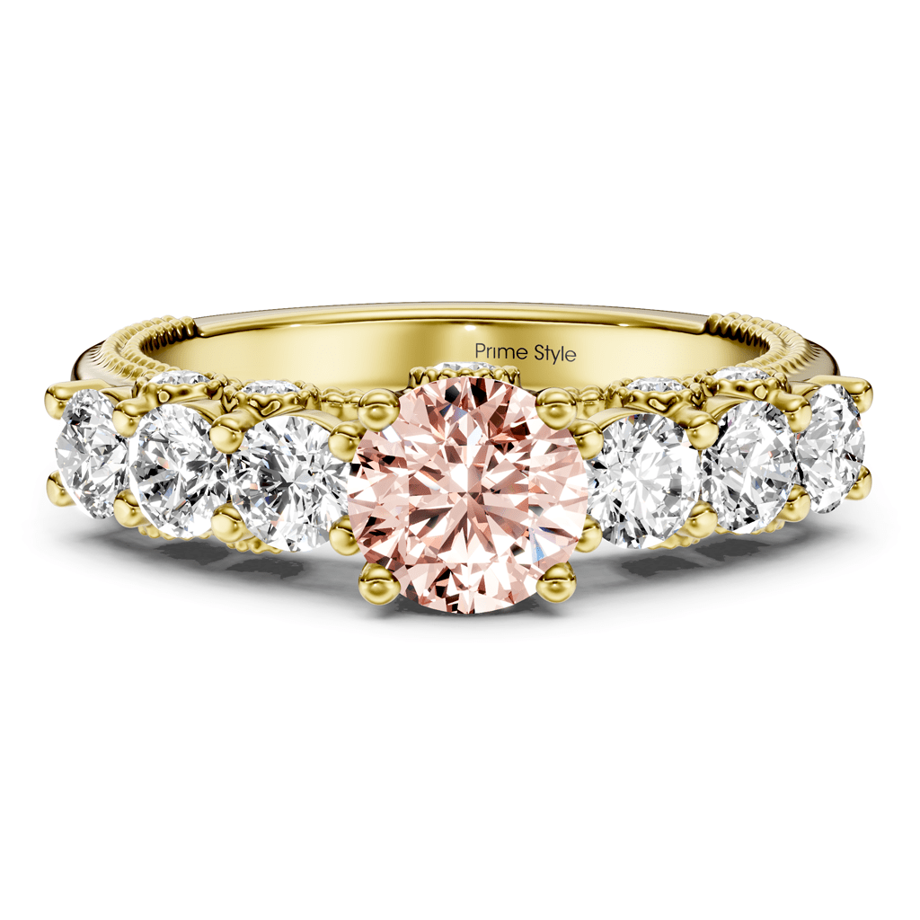 2.10 - 5.10 CT Round Cut Fancy Pink Diamonds - Engagement Ring - Primestyle.com