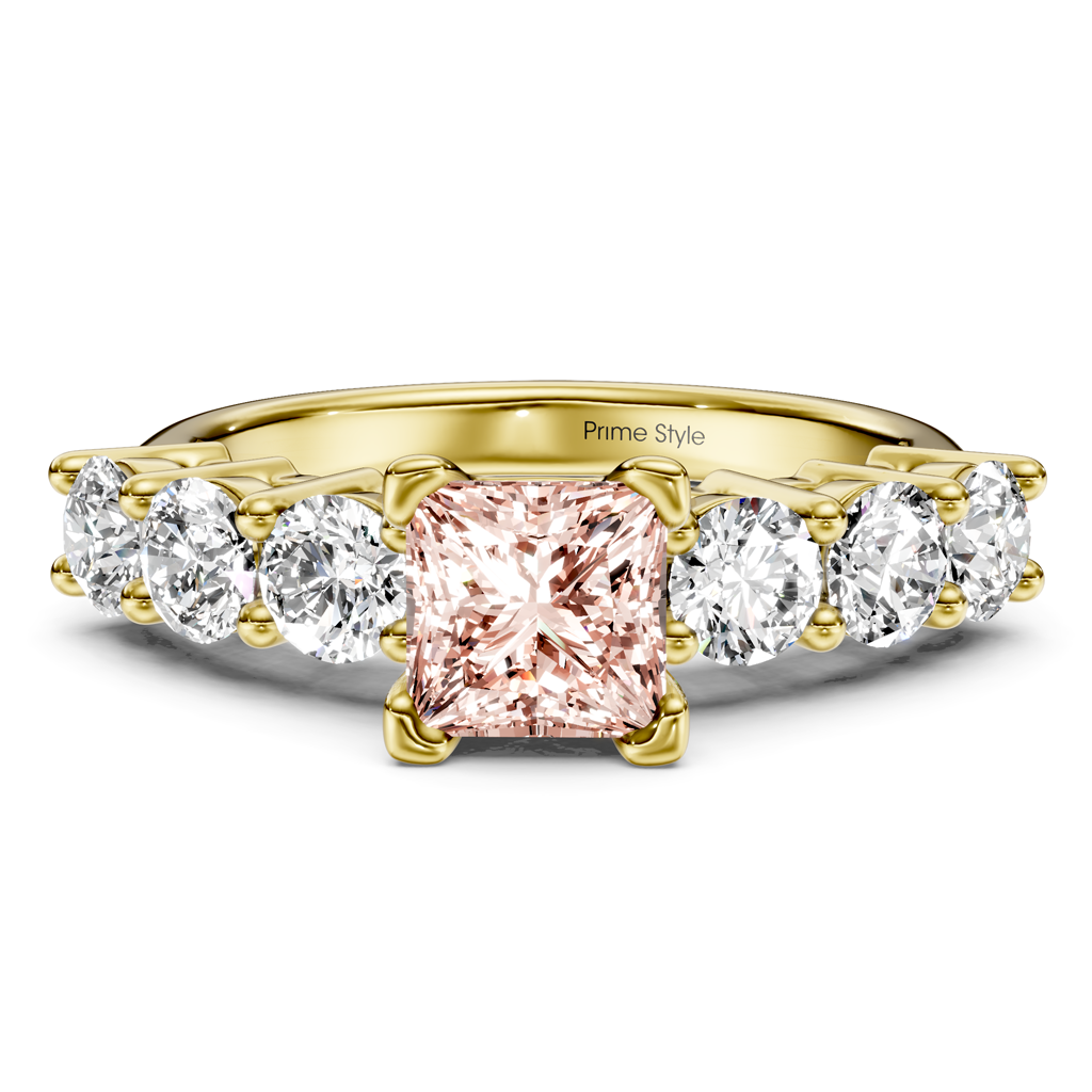 2.60-5.60 CT Round Cut Fancy Pink Diamonds - Engagement Ring