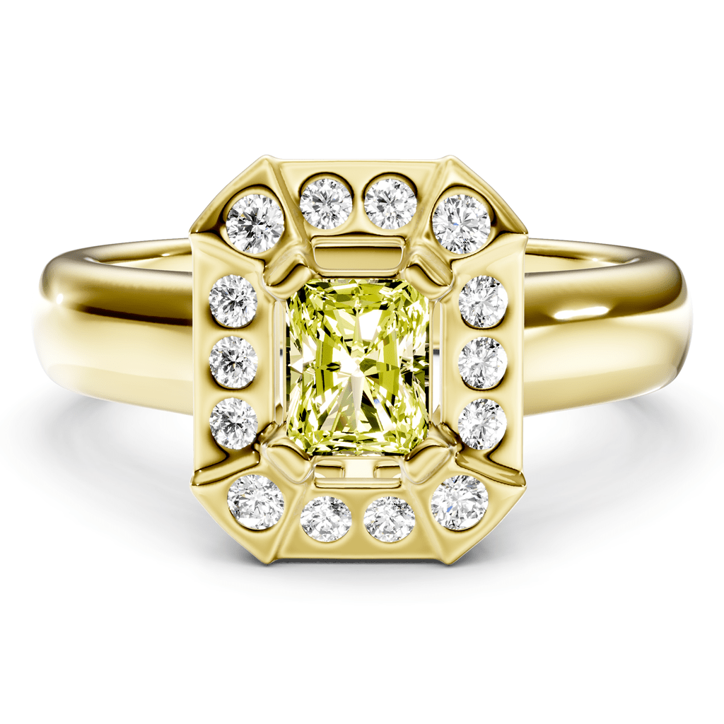 1.16 - 4.16 CT Radiant & Round Cut Fancy Yellow Diamonds - Engagement Ring - Primestyle.com