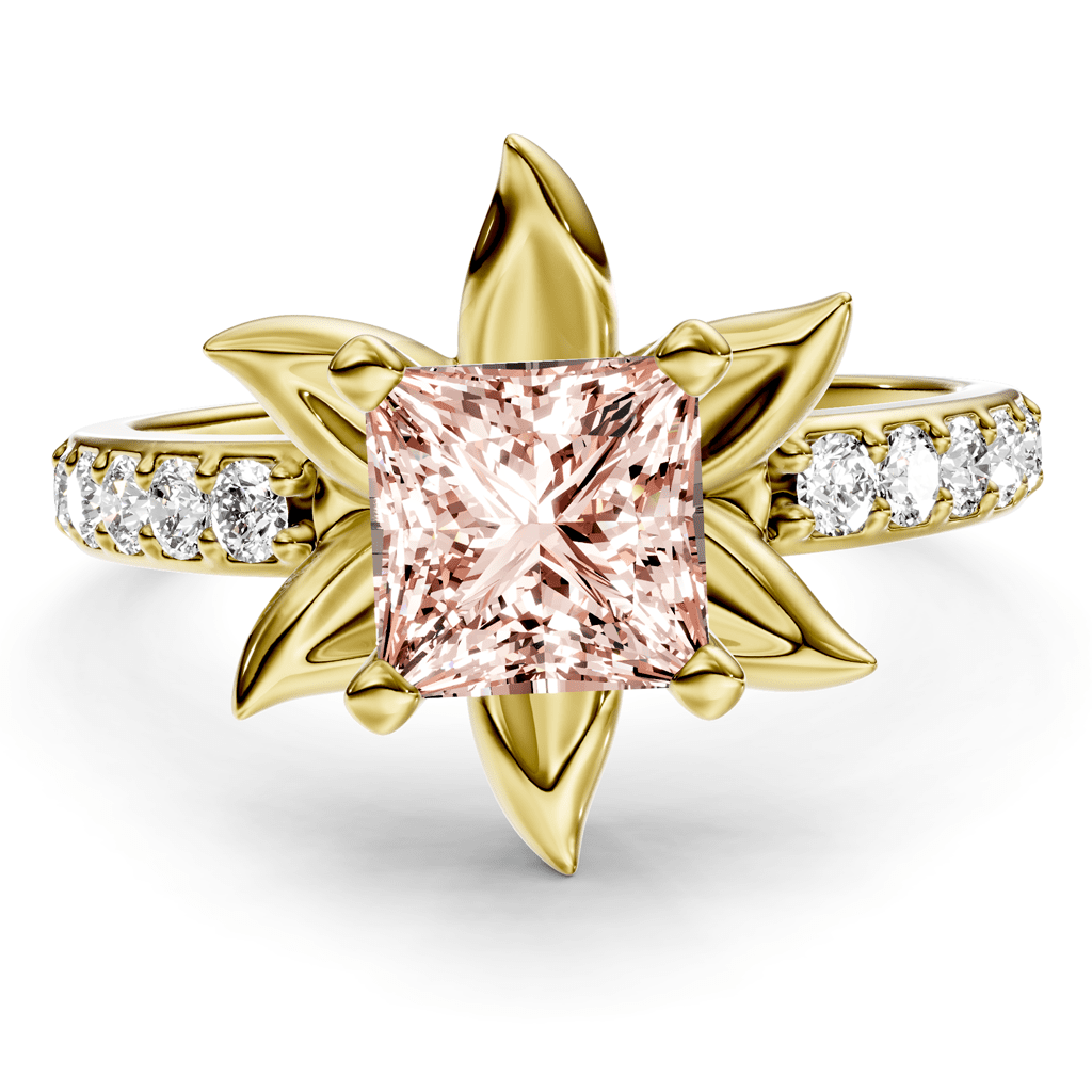 1.25 - 4.25 CT Princess & Round Cut Fancy Pink Diamonds - Engagement Ring - Primestyle.com
