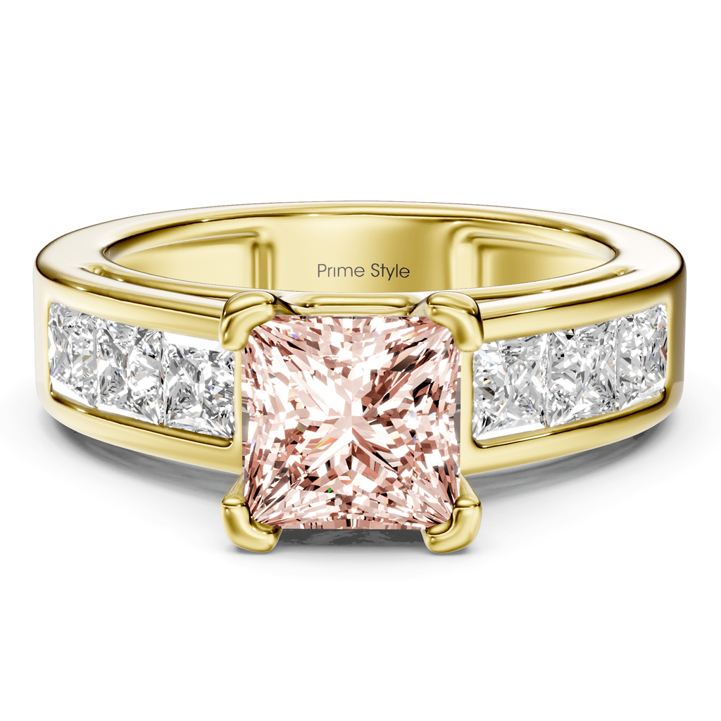 2.05 - 5.05 CT Princess Cut Fancy Pink Diamonds - Engagement Ring - Primestyle.com