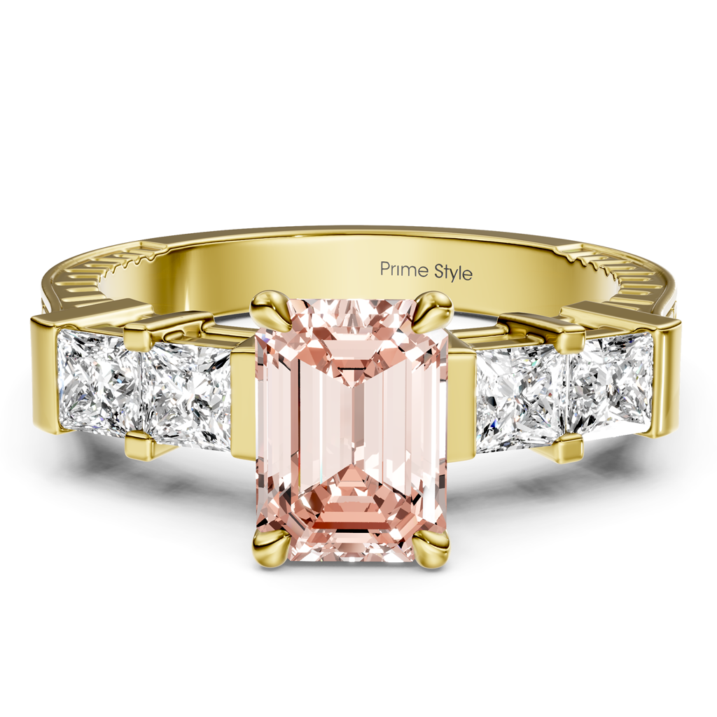 1.55-4.55 CT Princess & Round Cut Fancy Pink Diamonds - Engagement Ring