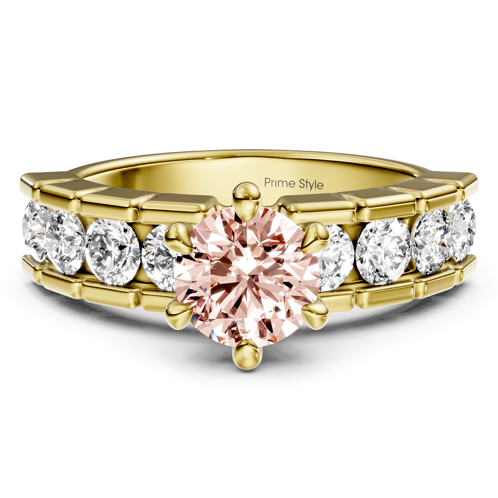 2.05-5.05 CT Round Cut Fancy Pink Diamonds - Engagement Ring