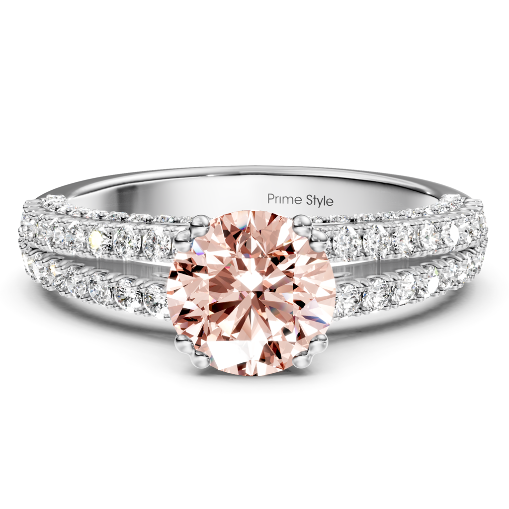 1.70-4.70 CT Round Cut Fancy Pink Diamonds - Engagement Ring