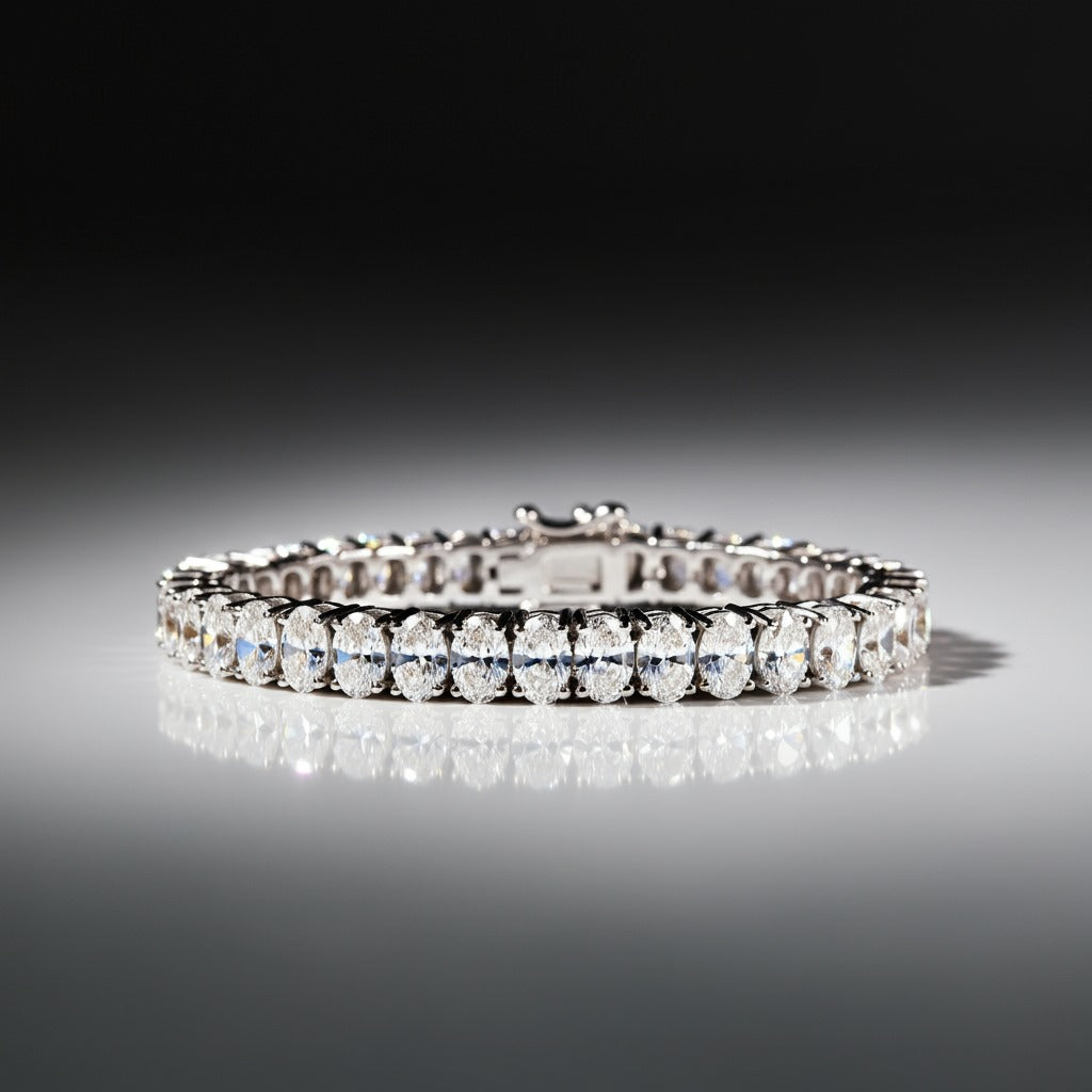 9.00-16.50 CT Oval Cut Lab Grown Diamonds - Tennis Bracelet