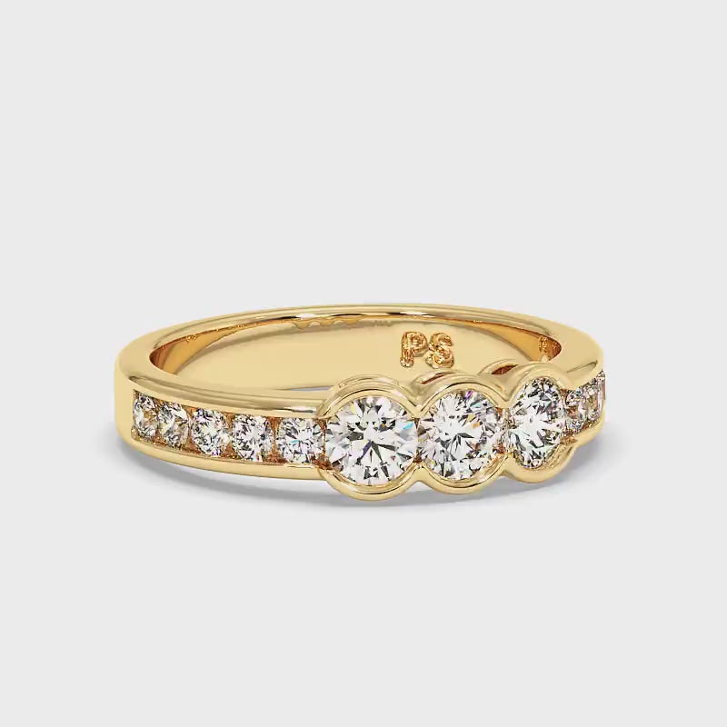 1.10 CT Round Cut Lab Grown Diamonds - Wedding Band
