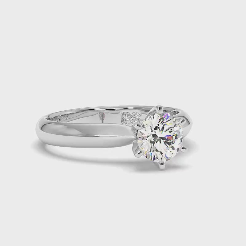 0.50-3.00 CT Round Cut Lab Grown Diamonds - Solitaire Ring