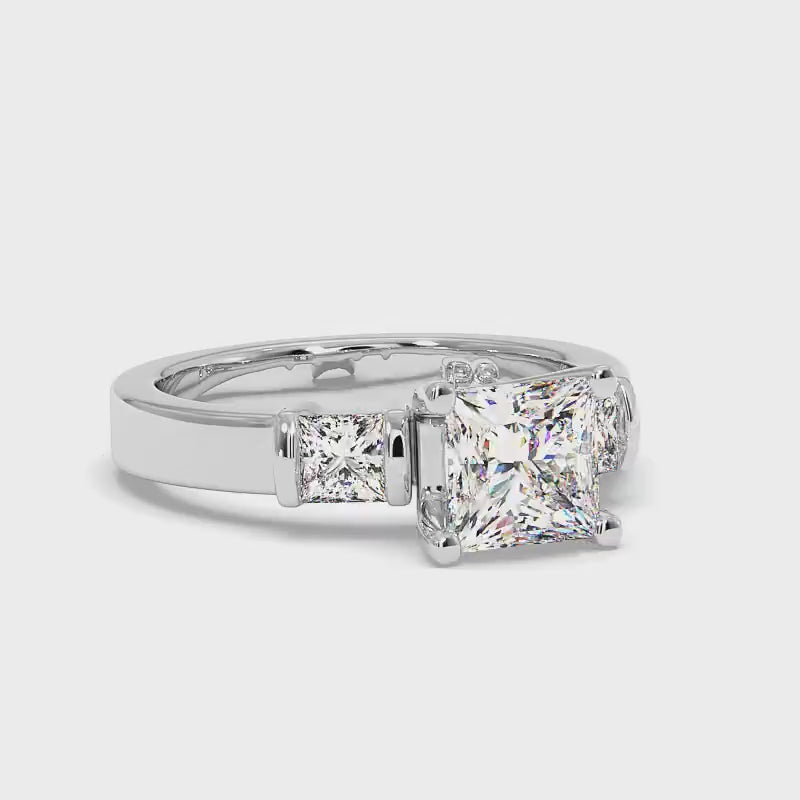 0.85-2.00 CT Princess Cut Diamonds - Engagement Ring