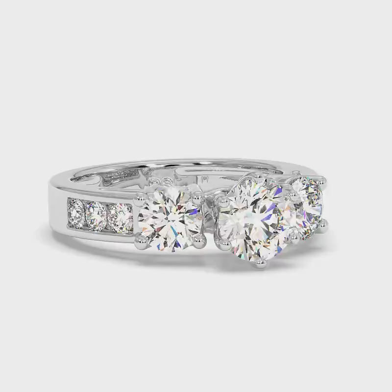 1.15-2.30 CT Round & Princess Cut Diamonds - Engagement Ring