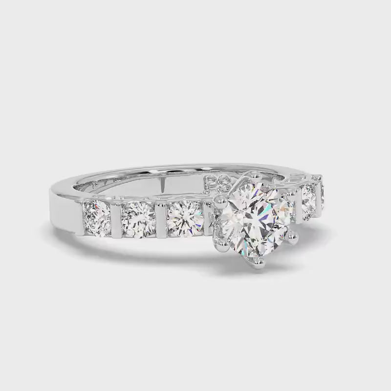 0.95-2.10 CT Round Cut Diamonds - Engagement Ring