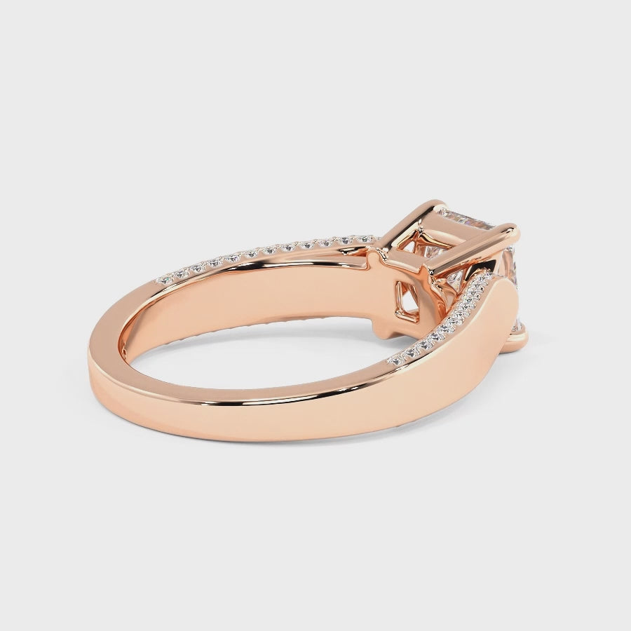 0.75-3.25 CT Round & Princess Cut Lab Grown Diamonds - Engagement Ring