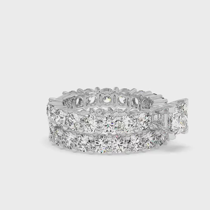 5.80-8.30 CT Round & Princess Cut Lab Grown Diamonds - Bridal Set