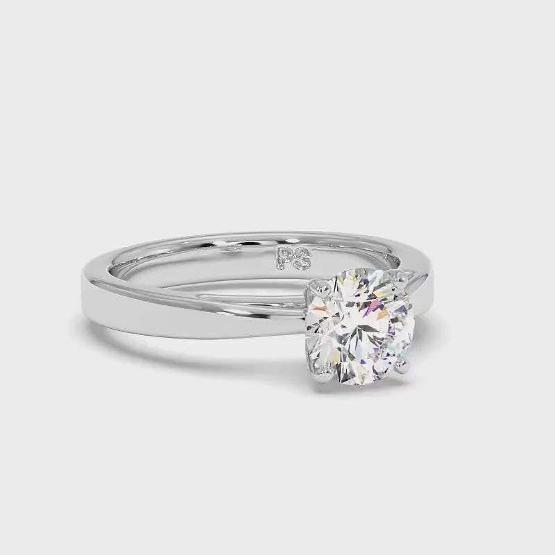 0.50-3.00 CT Round Cut Lab Grown Diamonds - Solitaire Ring