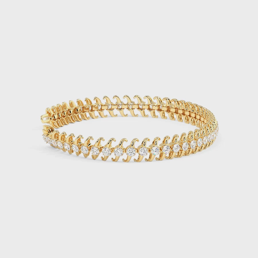 1.00-5.00 CT Round Cut Lab Grown Diamonds - Tennis Bracelet