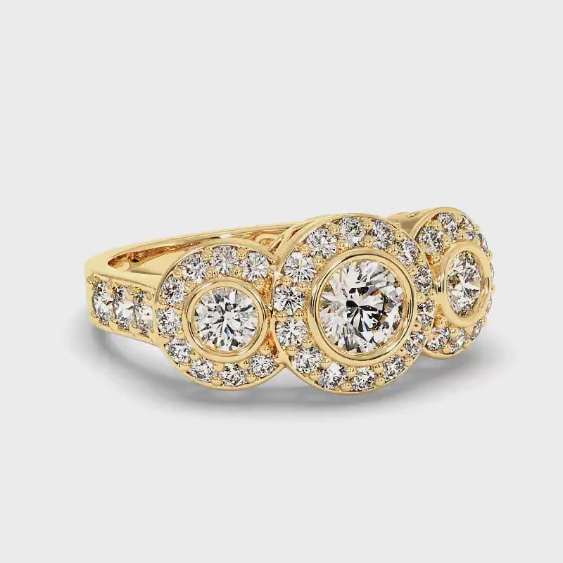 1.80 CT Round Cut Diamonds - Three Stone Ring